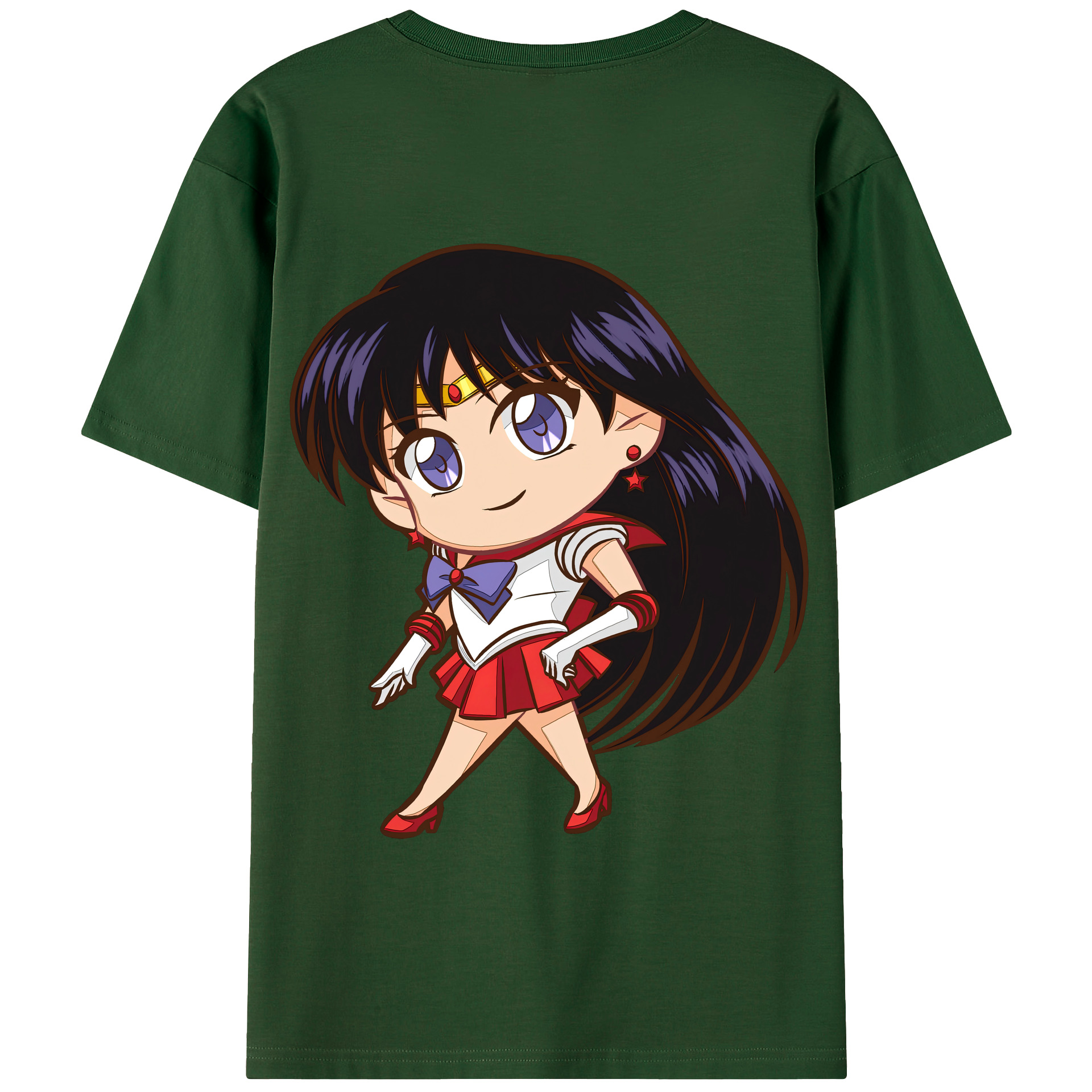 （画像用） 美少女戦士セーラームーン 火野レイ ひの レイ Sailor Moon Hino Rei （セーラーマーズ,Sailor Mars） 綿100％半袖Tシャツ（背面プリント）